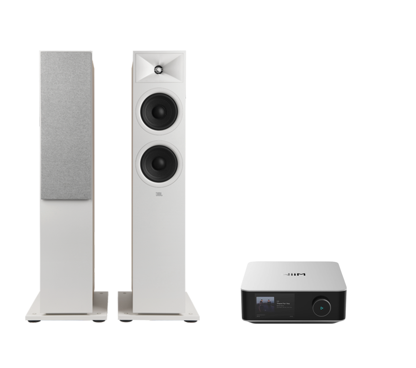 WiiM AMP Ultra Network Stereo Amplifier + JBL Stage 280F Floor Standing Speakers Package and 5 metres Classic 79 Strand