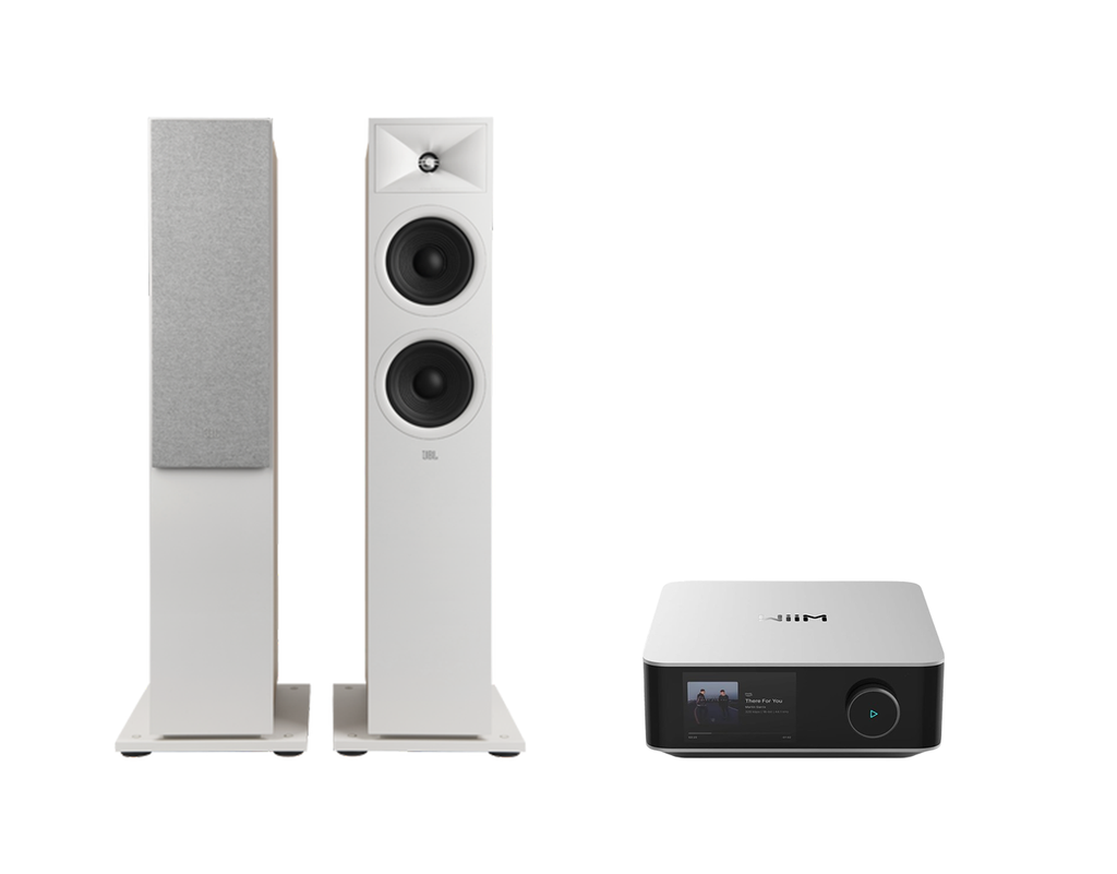 WiiM AMP Ultra Network Stereo Amplifier + JBL Stage 260F Floor Standing Speakers Package and 5 metres Classic 79 Strand