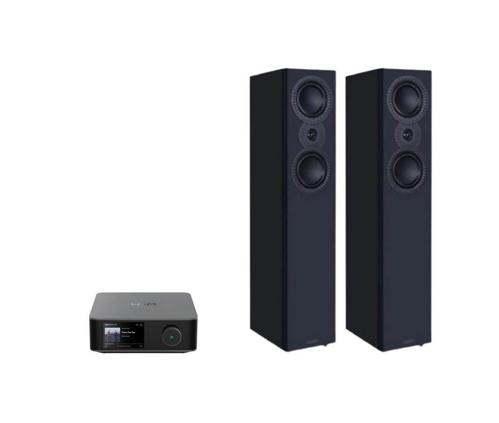 WiiM AMP Ultra Network Stereo Amplifier + Mission LX-4 MKII Floor Standing Speakers Package and 5 metres Classic 79 Strand