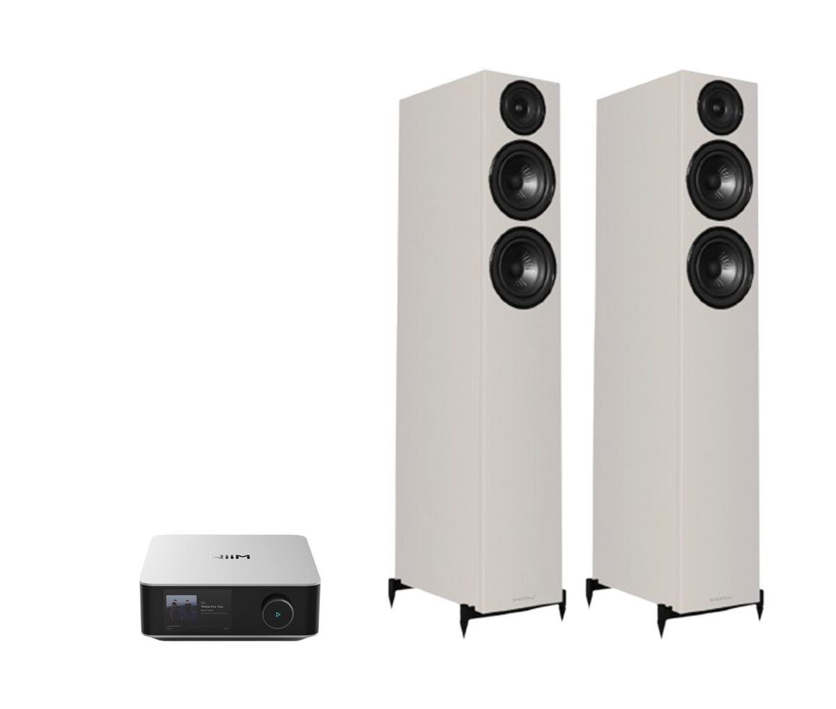 WiiM AMP Ultra Network Stereo Amplifier + Wharfedale Diamond 12.4i Floor Standing Speakers Package and 5 metres Classic 79 Strand