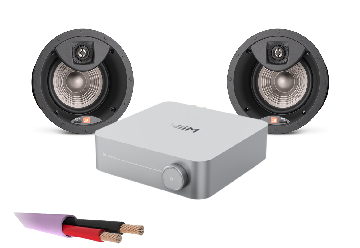 WiiM AMP + 2 x JBL Studio 2 6IC – 2 Way 6.5" Premium In Ceiling Speakers