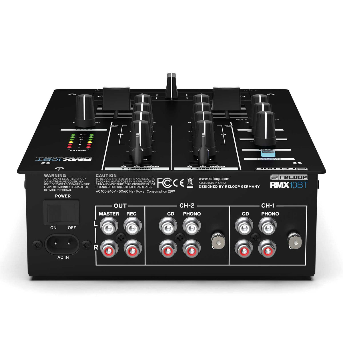 Reloop RMX-10BT- Compact 2 Channel DJ Mixer with Bluetooth input